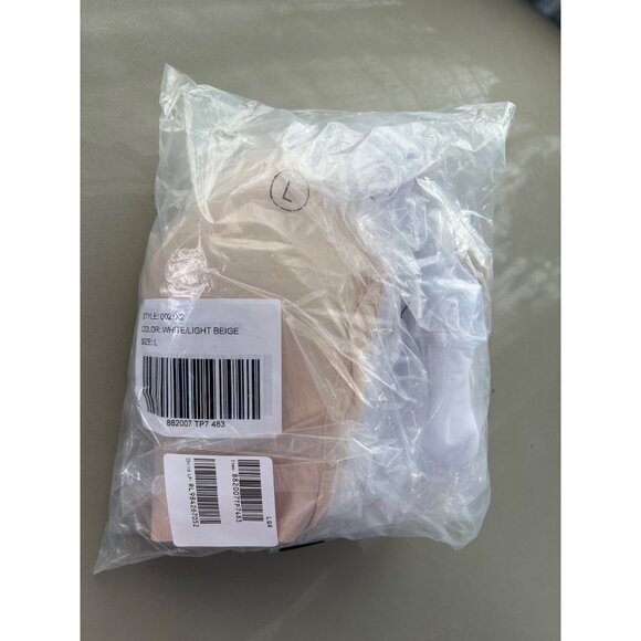 Rhonda Shear 2 Pack Molded Cup Bra Wrap Back Size Large White Light Beige 622.4 - Picture 4 of 10